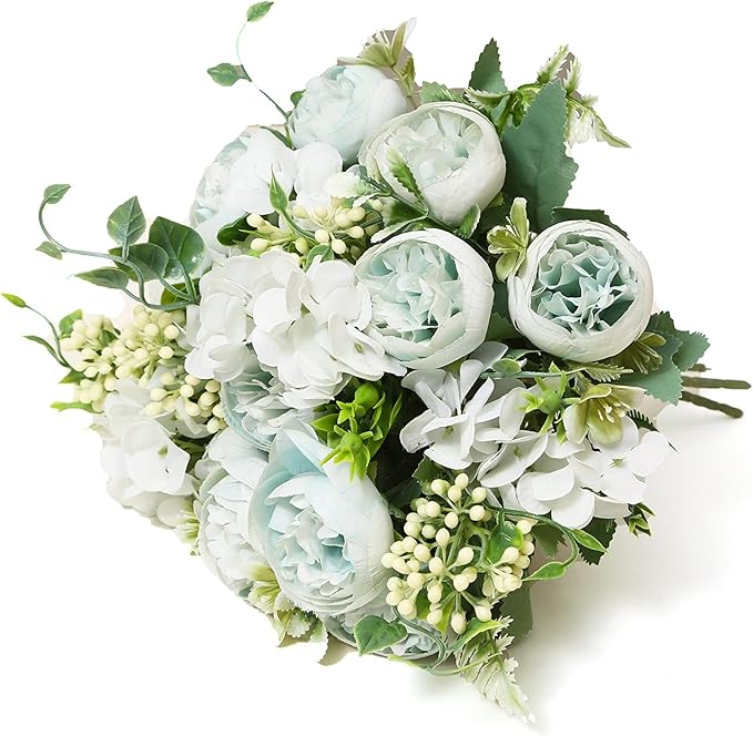 Artificial Flowers Fake Peony Silk Mini Plastic Bridal Flowers - Image 4
