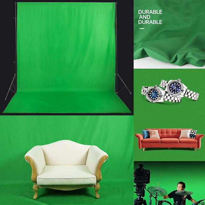 Green Screen Backdrop 6x9ft Photo Backdrop Chromakey Muslin Portrait Green - Image 6