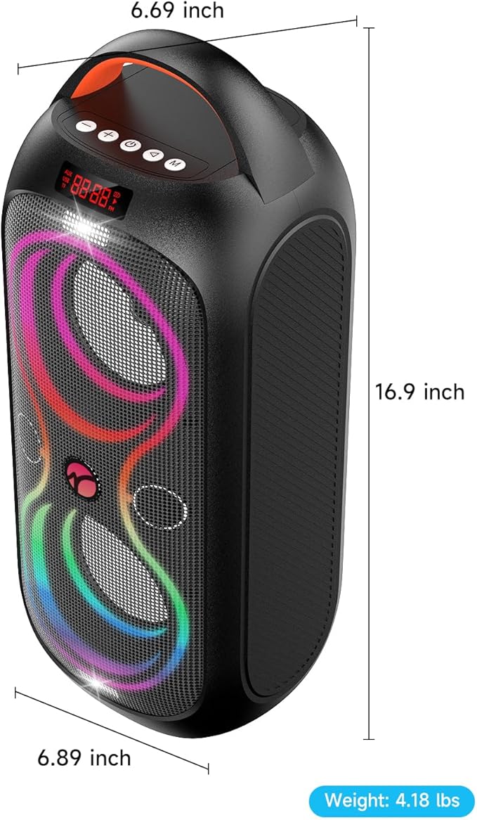 Bluetooth Speakers Wireless- 40W 120dB Loud Sound, 8 LED Lights, 6-8 Hours - Image 8