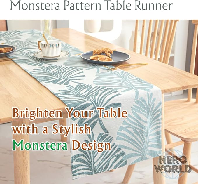 Monstera Leaf Table Runner – Elegant Fabric Table Centerpiece, Machine Washable - Image 2