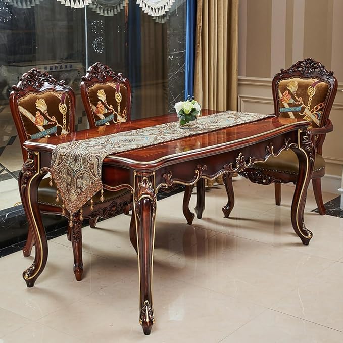 Luxury Vintage Design Table Runner 48 inches Long Embroidery Jacquard Fabric - Image 7