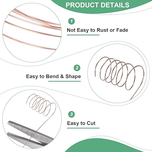 2-Rolls 0.2mm Jewelry Wire, 32 Gauge 328FT Craft Wire Copper Beading Wire - Image 2