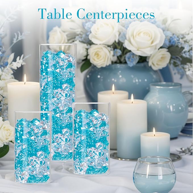 DomeStar 150PCS Fake Ice, Vase Filler Mixed Blue Fake Ice Rocks, Acrylic - Image 6
