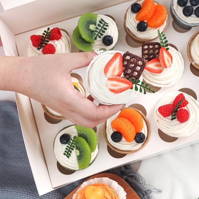 VGOODALL 3PCS White Cupcake Container - Image 4