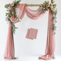Wedding Arch Draping Fabric 2 Panels 28.7" x 20FT Dusty Rose Sheer Chiffon by Xiomot