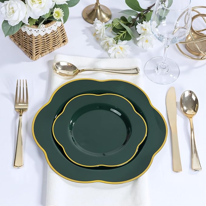 Liacere 50PCS Green Plastic Plates - Image 3