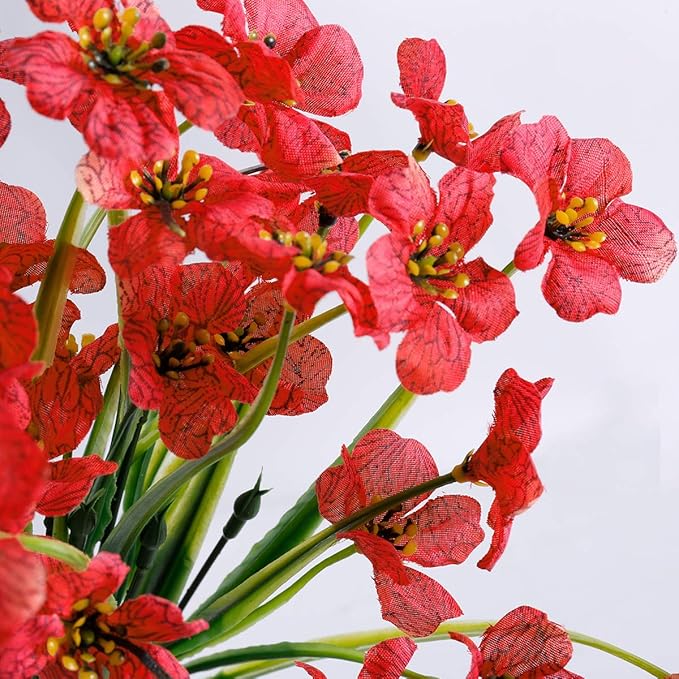 12 Bundles Artificial Flowers Outdoor UV Resistant Fake Flowers No Fade Faux - Image 2