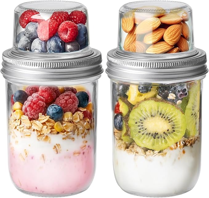 ComSaf 2-Pack 20 oz Overnight Oats Containers by ComSaf