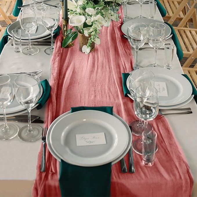 1 Pack Cheesecloth Table Runner 10Ft Christmas Gauze Boho Table Runners - Image 4