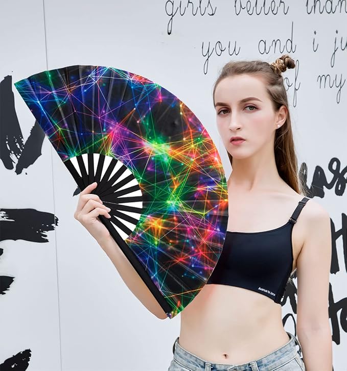 Amajiji Rave Folding Hand Fan Popping Fans - Image 4