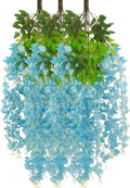 12 Pack Lake Blue Wisteria Hanging Flowers Garland, 3.77 Feet Artificial Flower by Luerbi