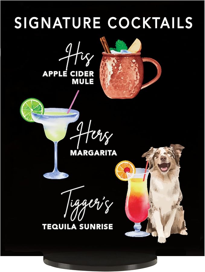 Pet Signature Drink Wedding Signs by Elation+Factory+Co.