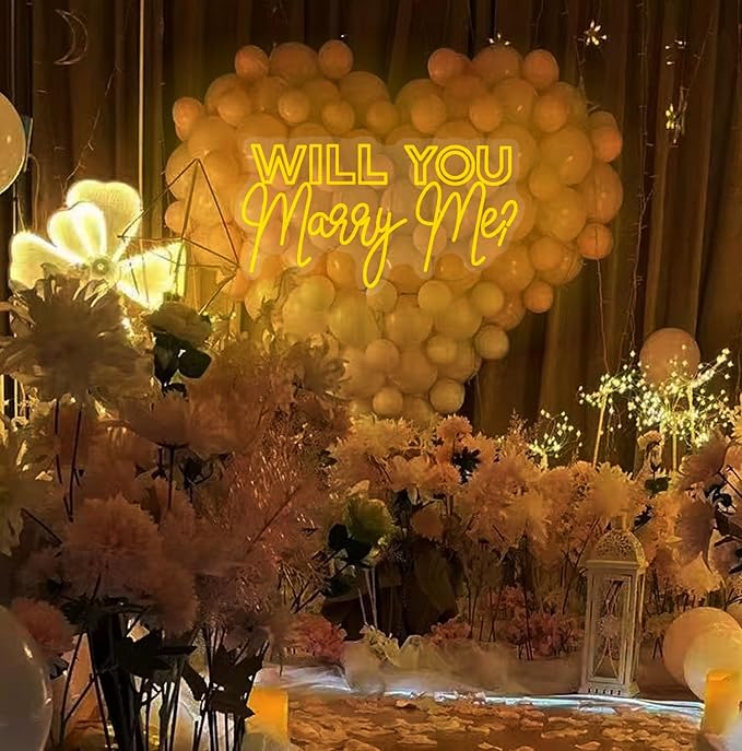 WILL YOU Marry Me? Neon Sign Custom Large Wedding Engagement Party Backdrop LED - Image 4