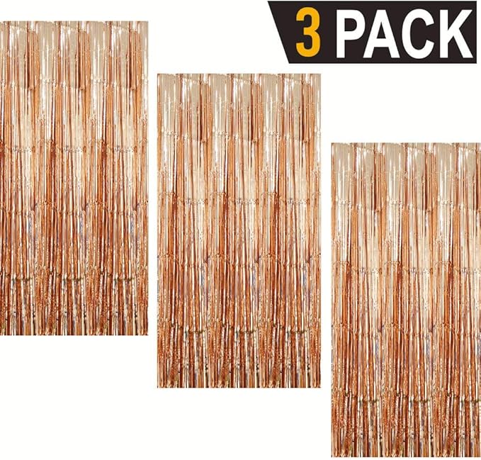 GOER 3.2 ft x 9.8 ft Metallic Tinsel Foil Fringe Curtains Party Photo Backdrop - Image 2