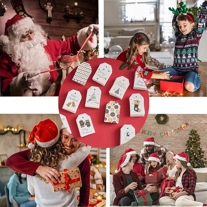 100 Pack Fashion Christmas Gift Tags， Xmas Fashion Gift Tags - Image 7