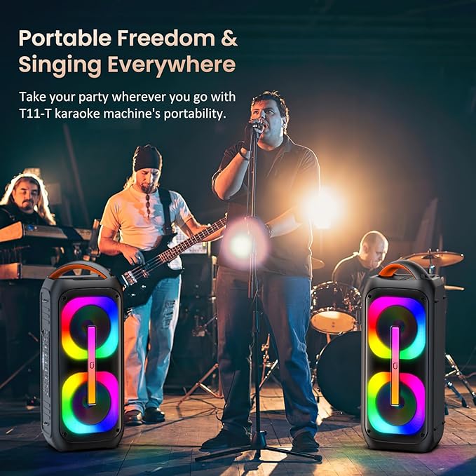 Karaoke Machine with 2 Wireless Microphones, 【Dual 60W 6.5"Subwoofer & 400W - Image 6