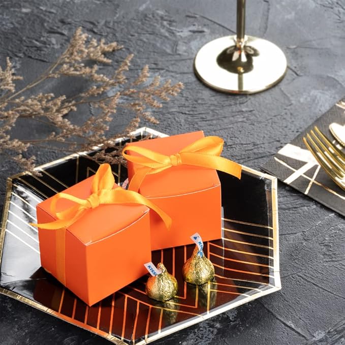 AWELL Orange Gift Candy Box Bulk 2x2x2 inches - Image 6