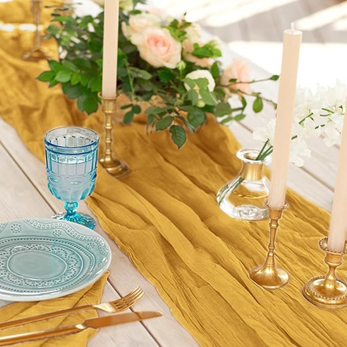 2 Pack Cheesecloth Table Runner 10Ft Christmas Gauze Boho Table Runners - Image 4
