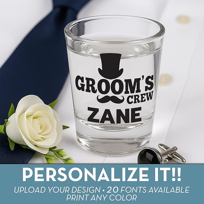 Groomsmen Custom Shot Glass 2.5oz, Picture Wedding Party Gift, Personalized - Image 2
