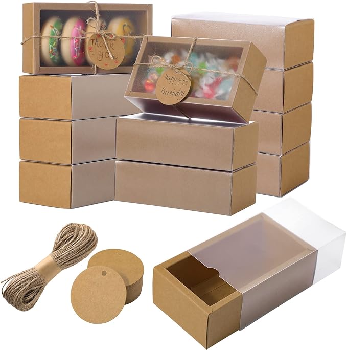 Roowest 50 Sets Kraft Soap Boxes Rectangle Packaging Box by Roowest