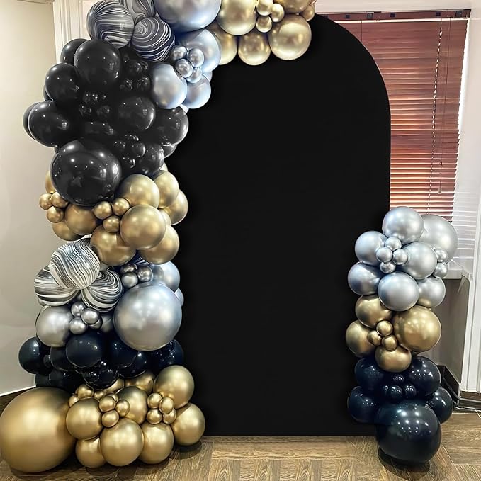 Black Arch Backdrop Cover 2.2ft x 5ft Fitted Spandex Arch Cover Balloon Arch - Image 9