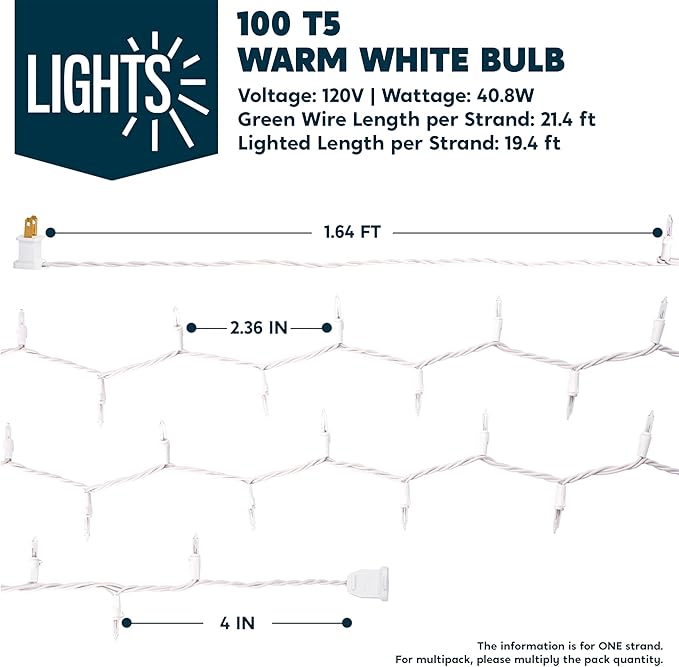 Joiedomi Christmas String Lights Indoor, 200 Mini Warm Fairy Light, 43FT - Image 4