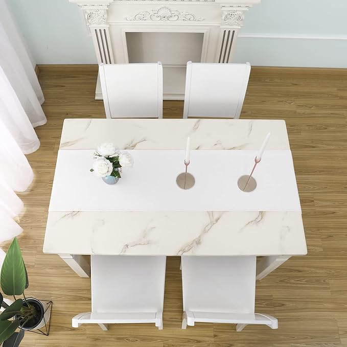 DUALIFE Pure White Table Runner 72 inch Length Soft Color Thick Polyester - Image 2