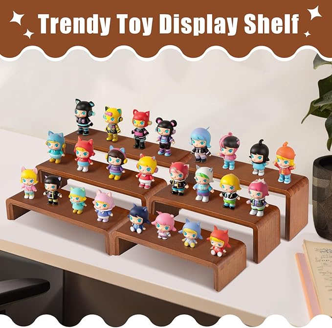 2 Sets, 6 Pieces Total, Wood Risers Display Stand, Cupcake Dessert Cake Stand - Image 6