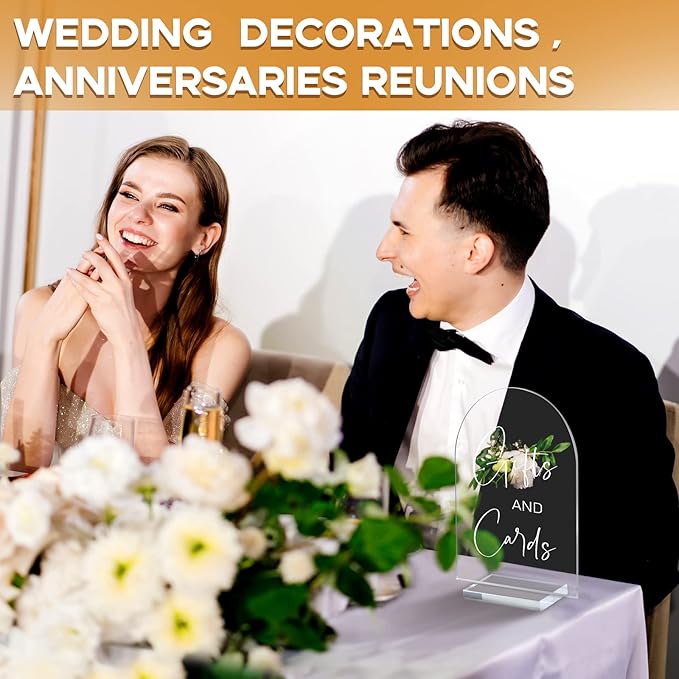 Chunful 4 Pcs Clear Acrylic Wedding Sign - Image 6