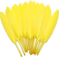 FeelfunFeather 120pcs Yellow Goose Cochettes Feather Natural Bulk 4-6 inch by FeelFunFeather