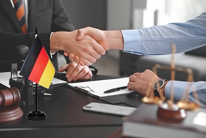 Germany German Deluxe Desk Flag Set, Small Mini Miniature Germany German Table - Image 5