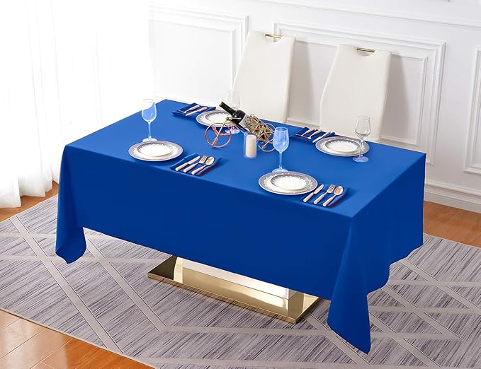 Surmente Blue Tablecloth 60 x 102-inch Rectangular Polyester Table Cloth - Image 5