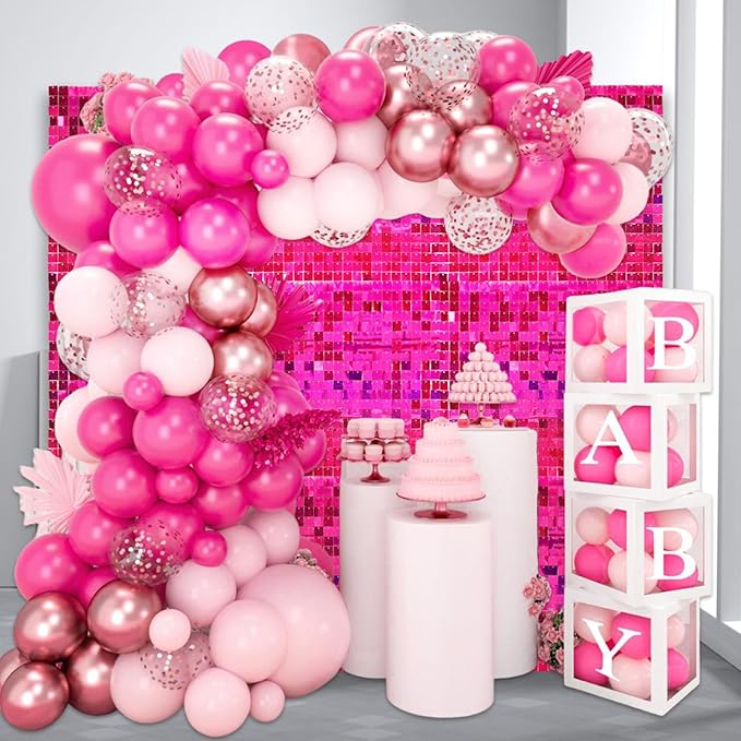 24PCS Fuchsia Shimmer Wall Backdrop, Laser Square Sequin Photo Backdrops Panel - Image 6