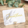 UNIQOOO 12Pcs Decorative Pearl Place Card Holders Bulk, Elegant Ivory Name Card by UNIQOOO