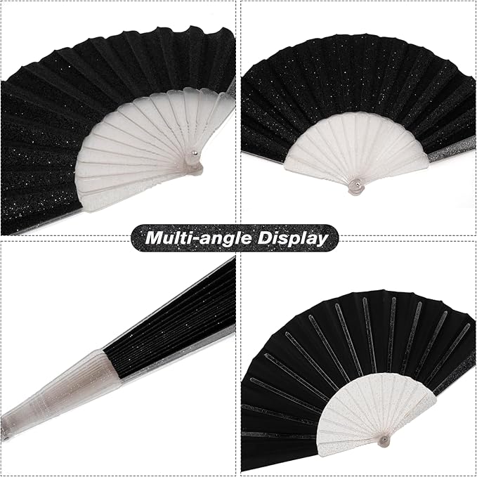 12 Pack Handheld Fan, Folding Hand Glitter fan - Image 5