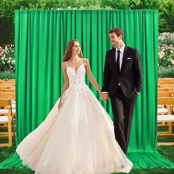 2 Panels Green Backdrop Curtain, 10 x 7 Feet Background Curtains - Image 6