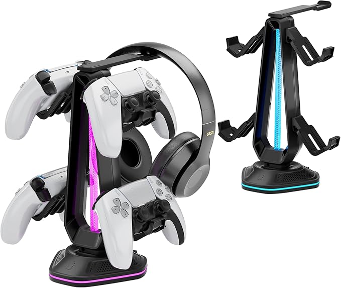 Saitake RGB Headset Stand with 9 Light Modes, Controller Holder by Unknown