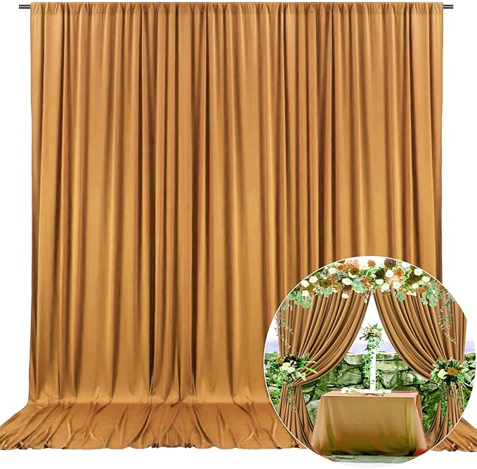 10 x 7 Feet Brown Backdrop Curtain by ZEBMOON