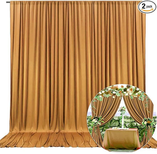 10 x 10 Feet Brown Backdrop Curtain by ZEBMOON