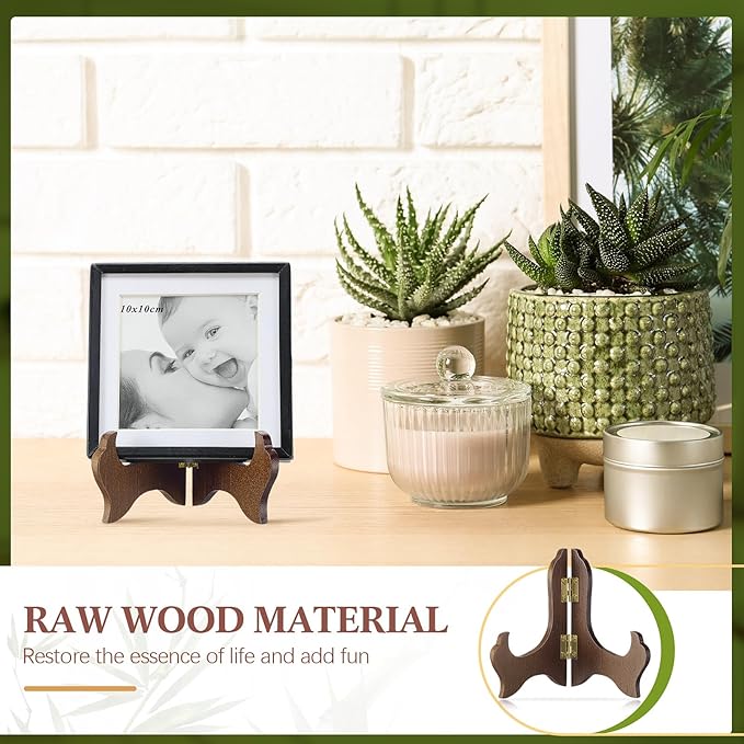 Tatuo 4 Packs Wooden Display Stand Decorative Plate Stands - Image 7