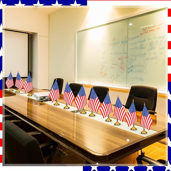 24 Pcs American Desk Flag Set Small USA Flags - Image 5