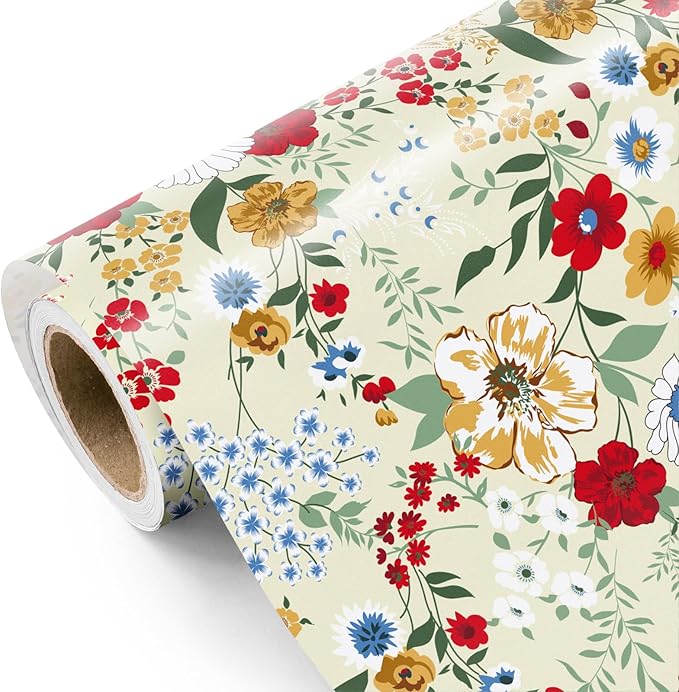 WRAPAHOLIC Floral Wrapping Paper Roll by WRAPAHOLIC