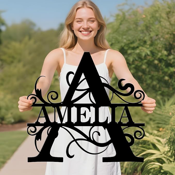 Custom Signs Outdoor Metal, Personalized Family Last Name Sign, Letter Monogram - Image 6