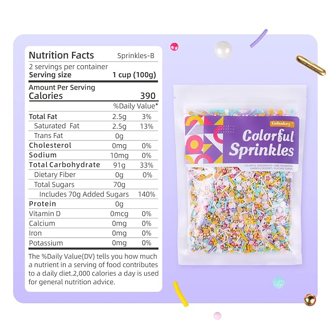 Rainbow Sprinkles for Cake Decorating 7ounce Cake sprinkles for Cupcakes Topper - Image 2