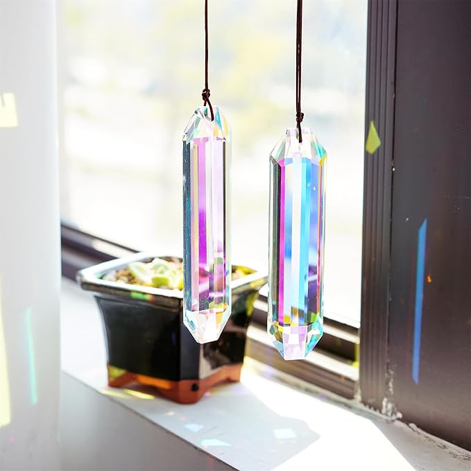 HDCRYSTALGIFTS 2PCS 5" Large Crystal Sun Catcher Prisms - Image 3