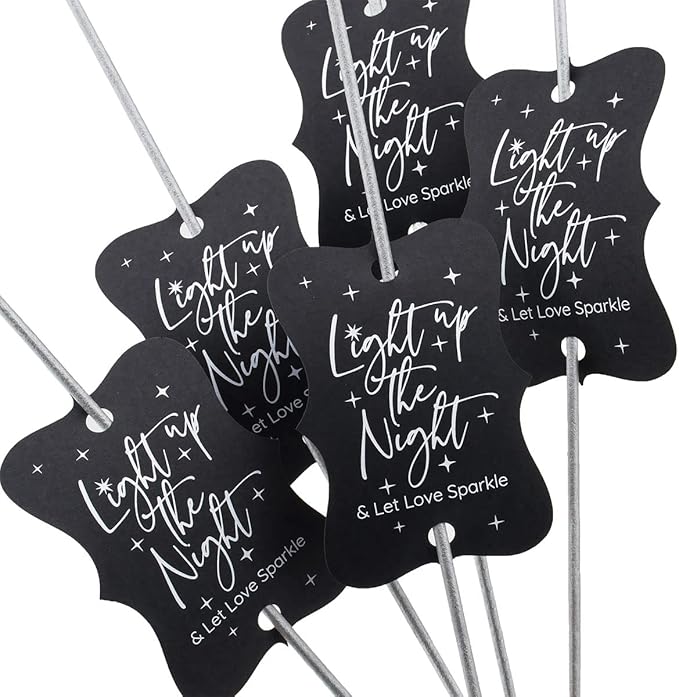 Summer-Ray 50pcs Light up The Night & Let Love Sparkle Wedding Sparkler Tags - Image 2