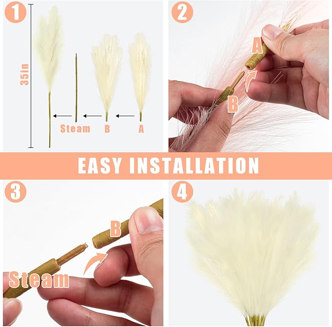 35" Faux Pampas Grass Decor - Image 5