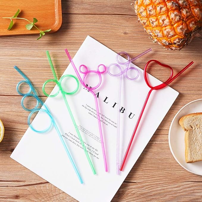 24 Pcs Silly Crazy Straws for Kids Reusable Plastic Loop Curly Crazy Drinking - Image 8