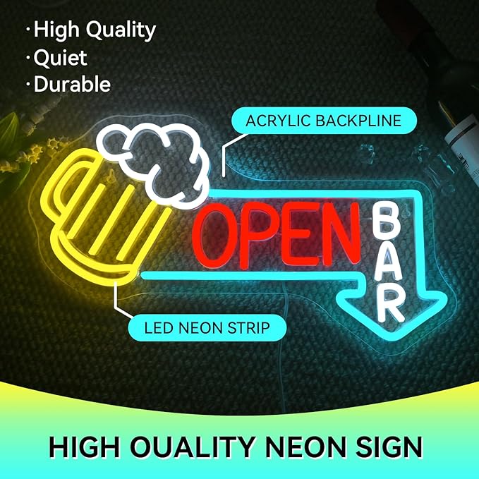 Ineonlife Bar Open Neon Sign Light Up - Image 3