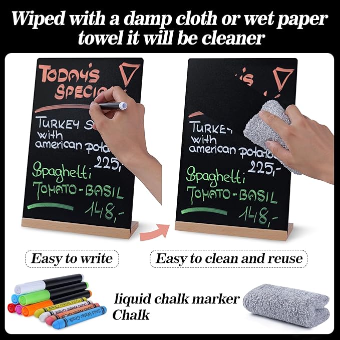 8 x 12 Chalkboard Sign, Reusable Double Sided Small Chalkboard Signs - Image 4